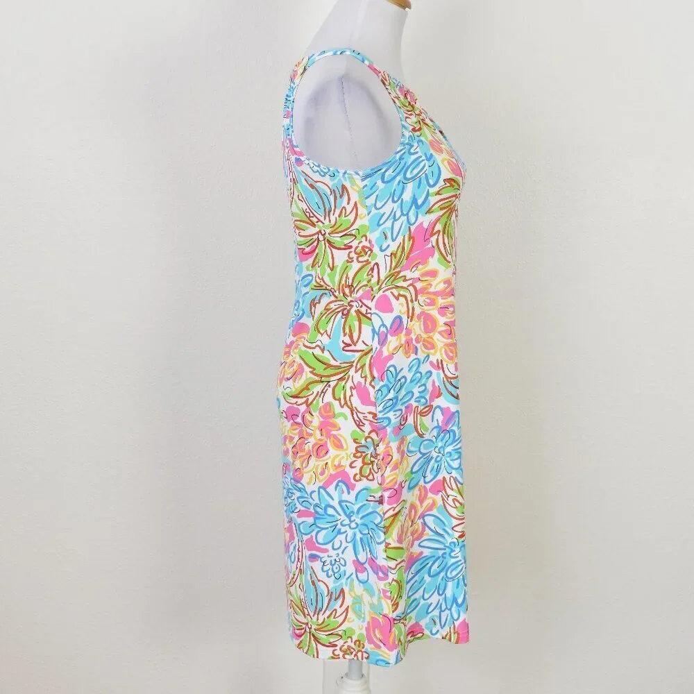 Barbara Gerwit Floral Nylon Halter Keyhole Dress - S - Picture 6 of 8